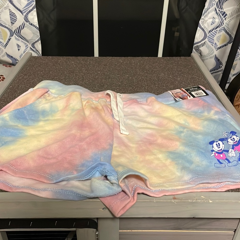 NWT TIE DYE DISNEY DRAW STRING SHORTS